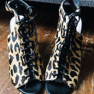 Cheetah print high heels.